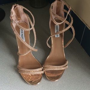 Steven Madden Rose gold strapped heels